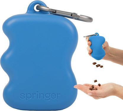 Springer Dog Treat Pouch for Effort-Free Squeeze Dispensing - Easy-Fill, Food-Grade Silicone Treat Pouches for Pet Training - Includes Carabiner-Black - Image 11