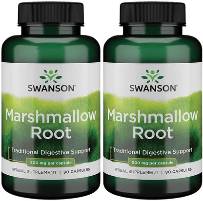 Swanson Marshmallow Root Digestive and Respiratory Health Support 2 Pack front view