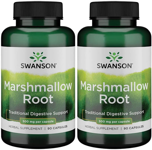 Swanson Marshmallow Root Digestive and Respiratory Health Support 2 Pack front view