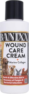Banixx Wound Care Cream with Marine Collagen 4 Ounce bottle front view