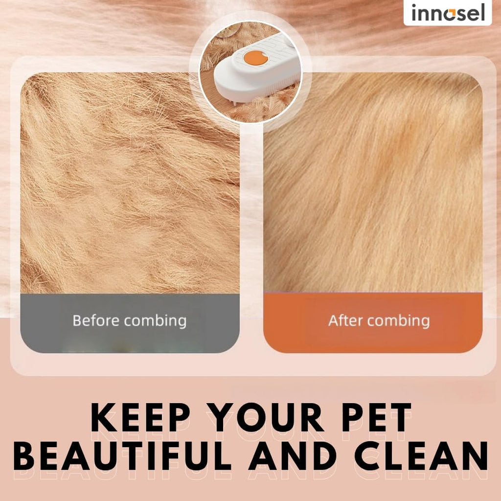 Innosel white cat groomer side profile displaying the soft food grade silicone tips