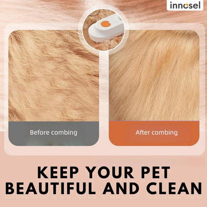 Innosel white cat groomer side profile displaying the soft food grade silicone tips