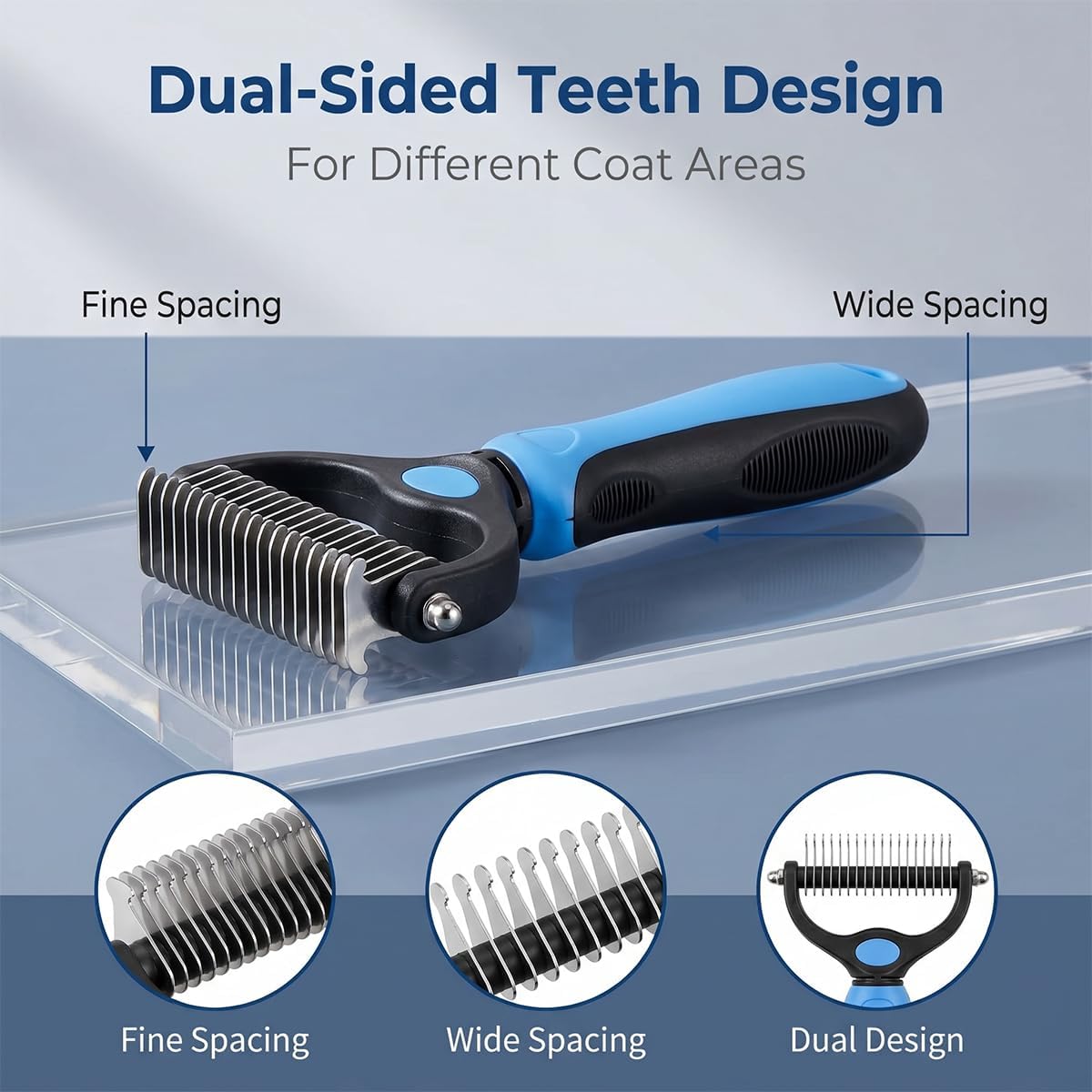 Side profile of Pet Pro grooming tool for thick fur