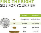 Fluval 1.6 ounce fish food container back label details