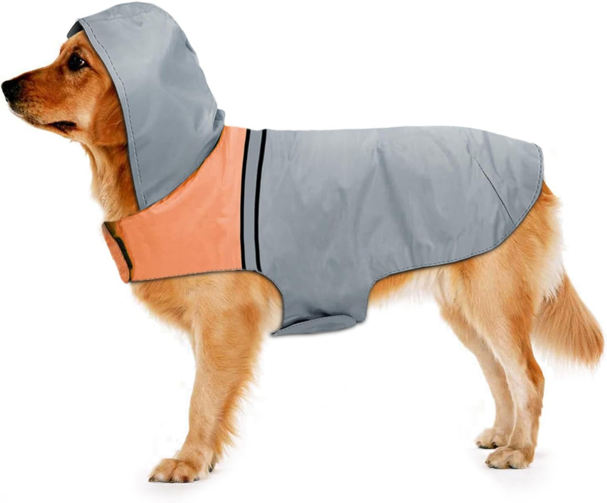 Dog Raincoat with Reflective Strip, Ultra Light Breathable Waterproof Dog Rain Jacket, Adjustable Waterproof Dog Raincoat with Hood, Suitable for Small, Medium, and Large Dogs (Grey, M) - Image 10