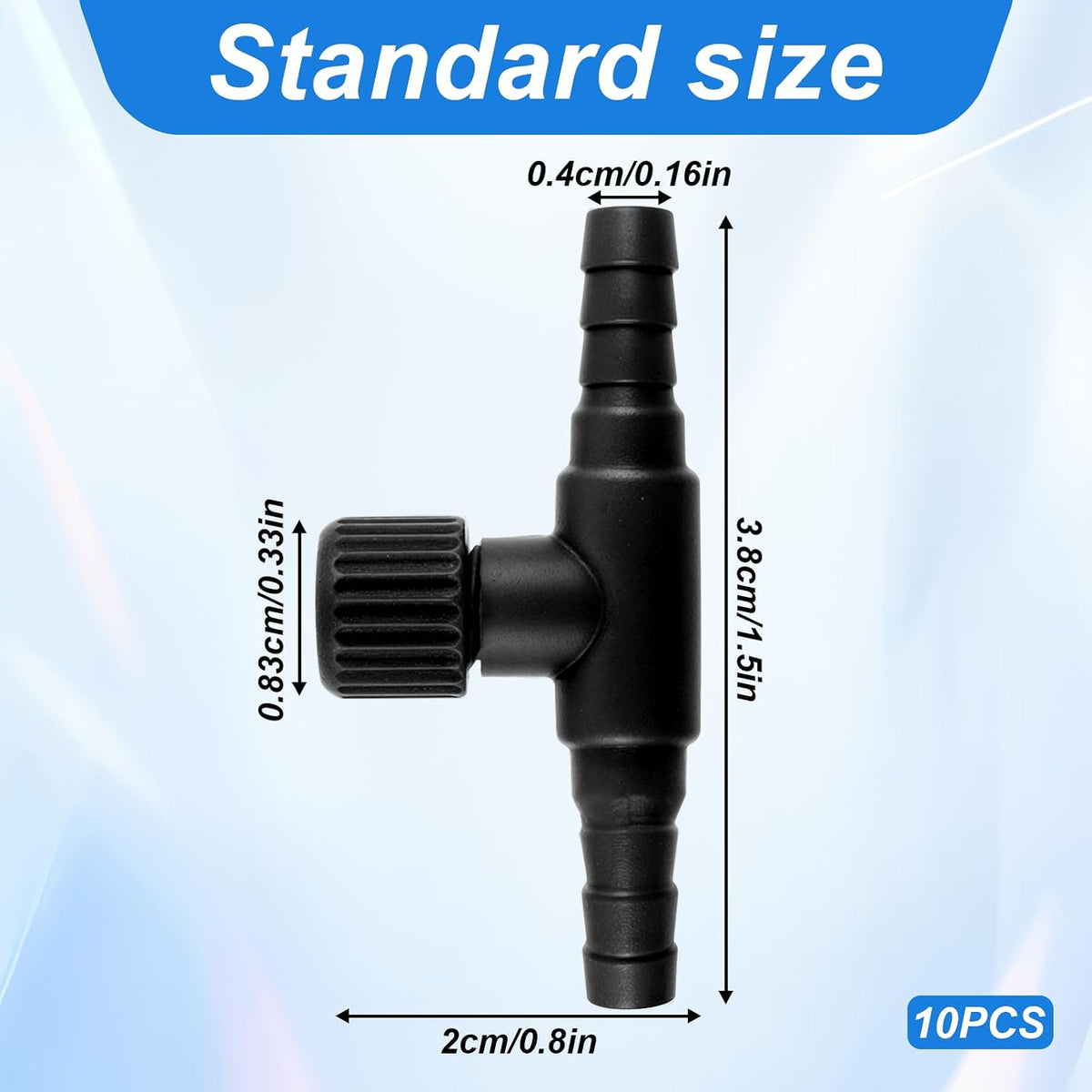 Close up view of the adjustable textured knob on the plastic aquarium airflow controller.