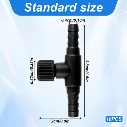Close up view of the adjustable textured knob on the plastic aquarium airflow controller.