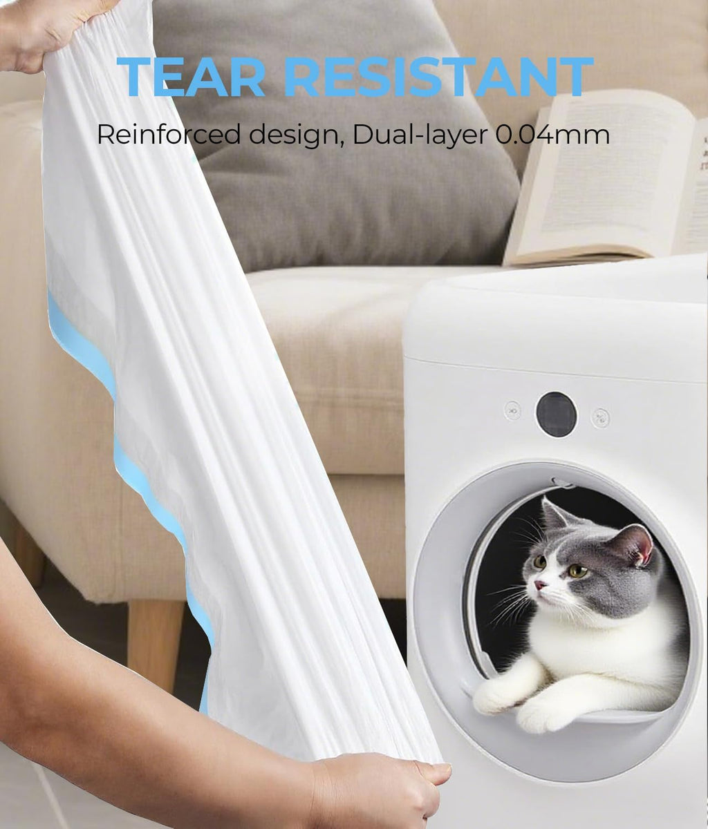 Close-up of the durable drawstring closing system on KropBom pet liners.