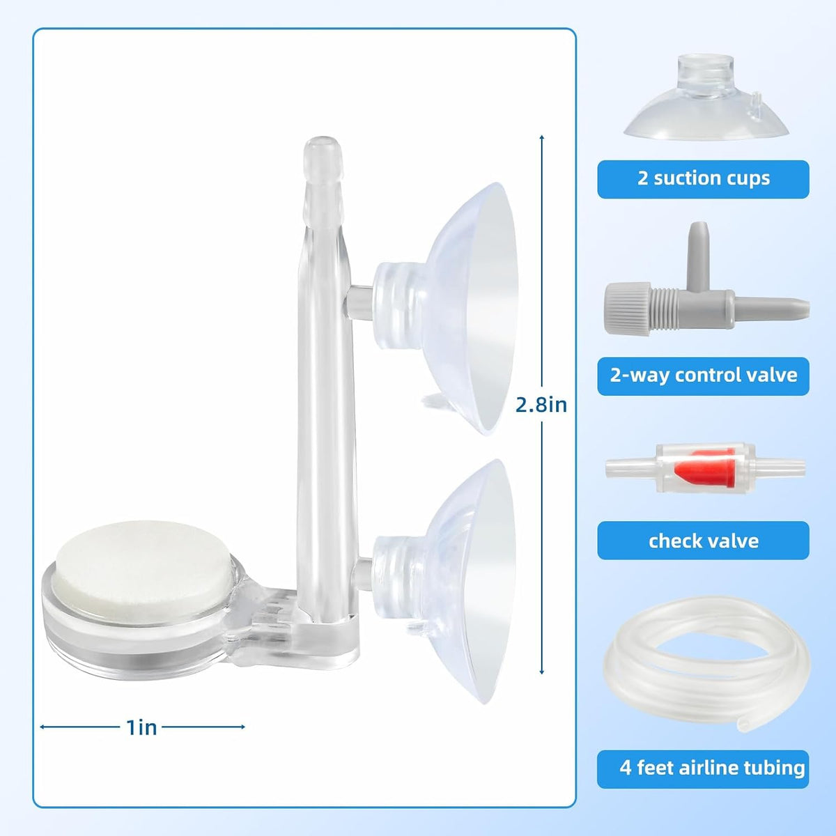 AQUANEAT small aquarium diffuser kit package contents with tubing and valves