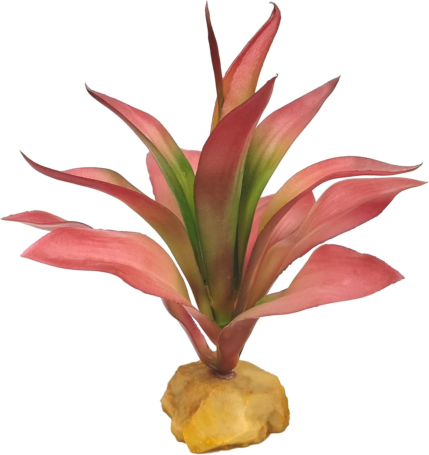 Woyrise Reptile Plants Succulent, Artificial Desert Plant for Terrarium Decor, Bearded Dragon Tank Accessories fit Gecko Lizard Chameleon Ball Python Snake - Guzmania lingulata - Image 1