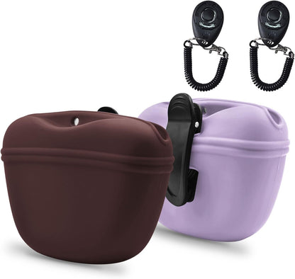 AUDWUD Silicone Dog Treat Pouch with Clicker Magnetic Closure Clip on Belt - Image 15