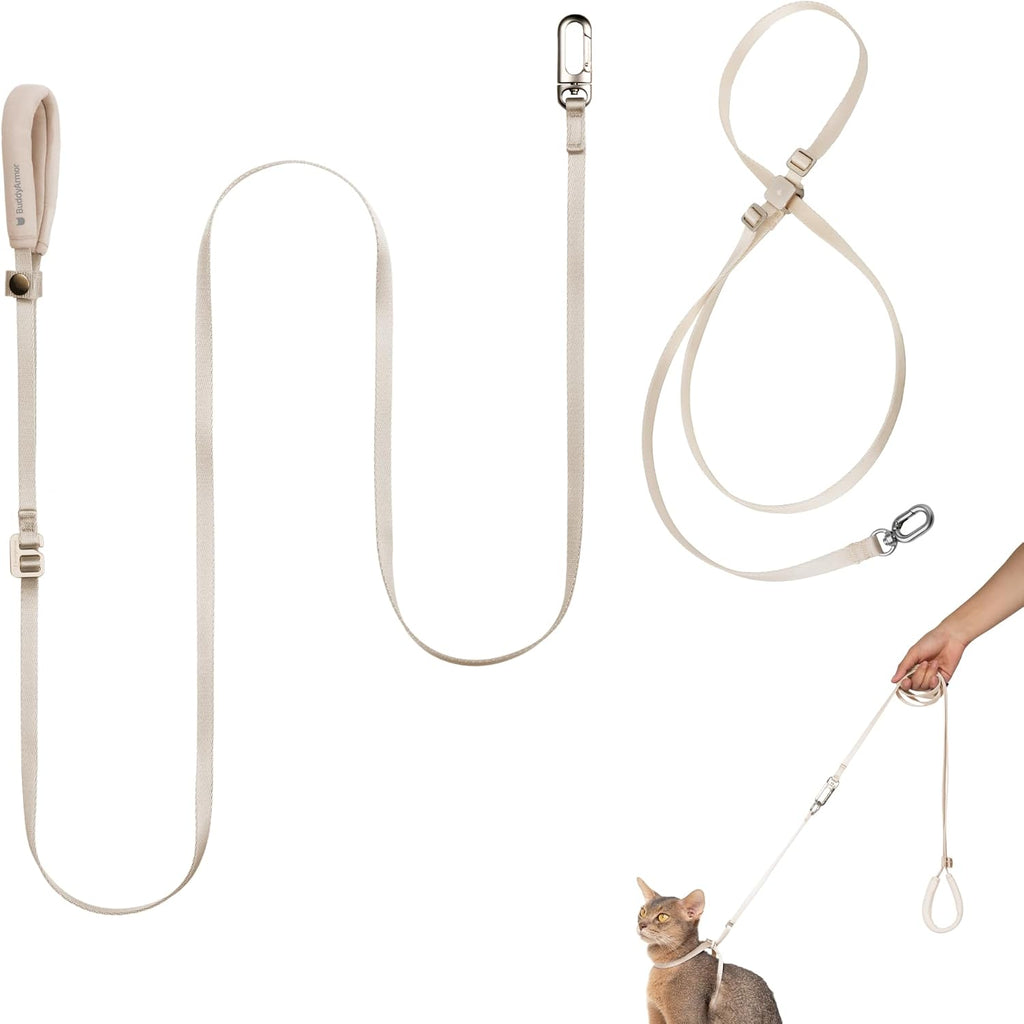Cat Harness and Leash Set, Escape Proof Cat Harness Lightweight Leash with Padded Handle, Adjustable Leash Harness for Kitten>4lbs Small Large Cats Walking Training (Blush Pink, S) - Image 10