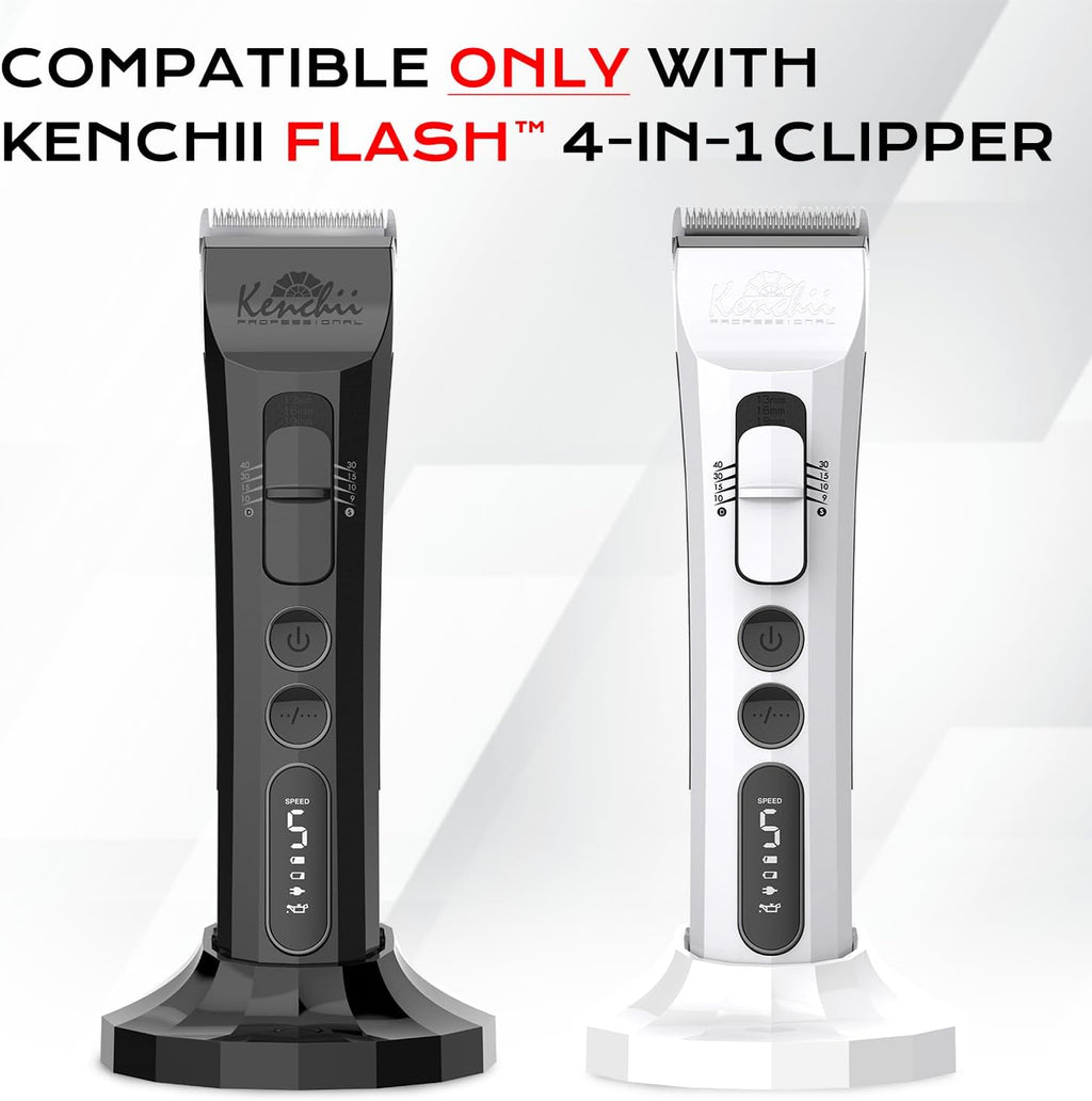 Kenchii pet grooming replacement blade showing the black and white rear attachment housing