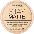 Rimmel London Stay Matte Pressed Powder front view transparent compact