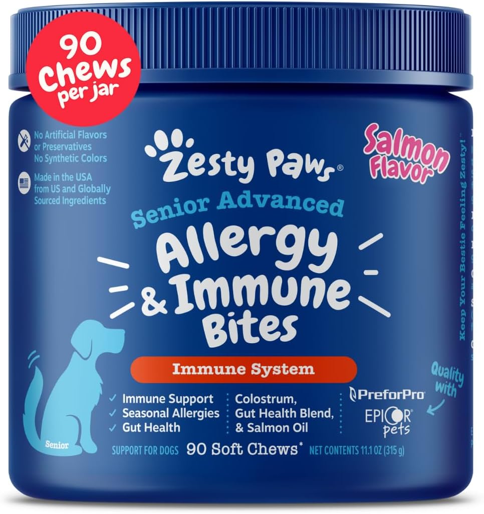 Zesty Paws Allergy Immune Bites - Dog Allergy Chews, Dog Probiotics for Itchy Skin and Ears, Lamb, 90ct - Image 11