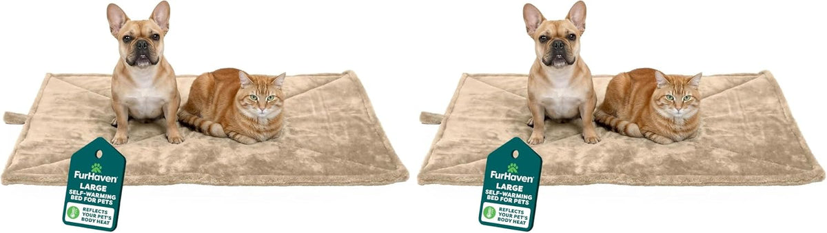 Furhaven ThermaNAP Self-Warming Cat Bed for Indoor Cats & Large/Medium Dogs, Washable & Reflects Body Heat - Quilted Faux Fur Reflective Bed Mat - Gray, Large - Image 12
