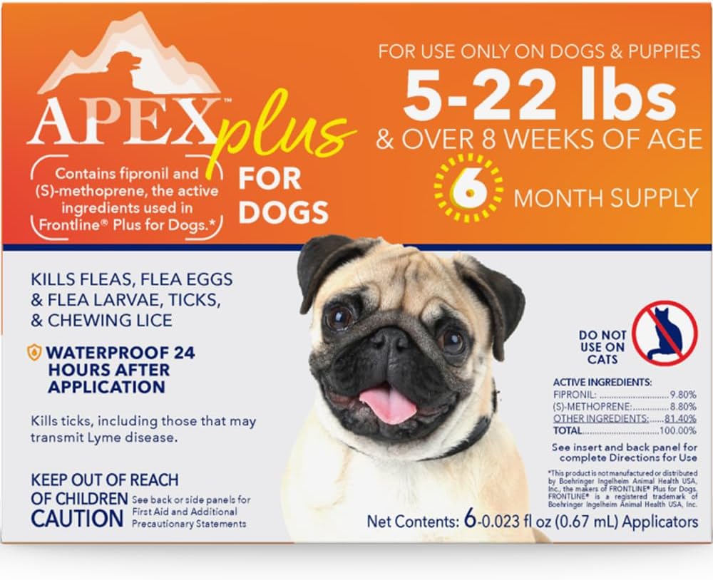 Apex Plus Flea and Tick Prevention for Dogs | Small (5-22 lbs) | 3-Month Supply | Dog Flea and Tick Treatment | 24-Hour Activation, Waterproof, 30-Day Protection - Image 13