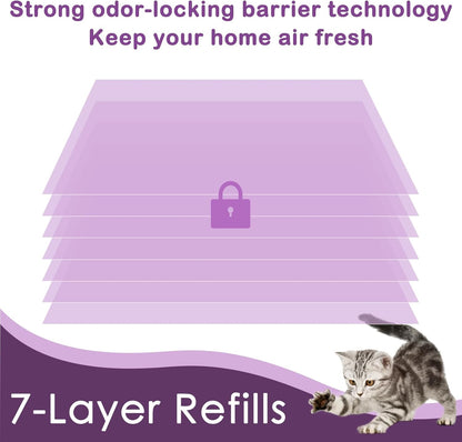 AYKEME twenty four feet long cat waste replacement bags package demonstration