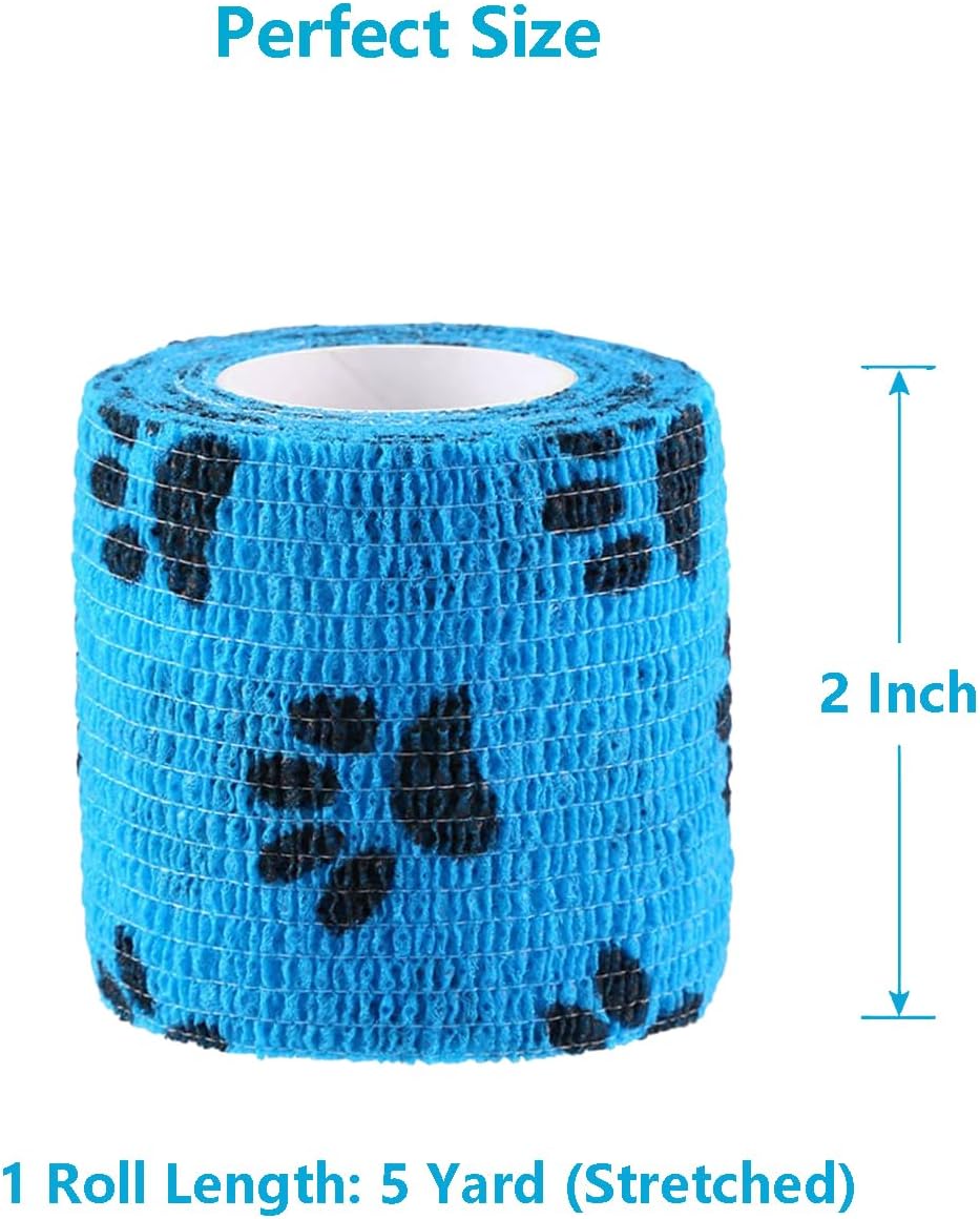 WePet veterinary cohesive bandage rolls with pawprint design
