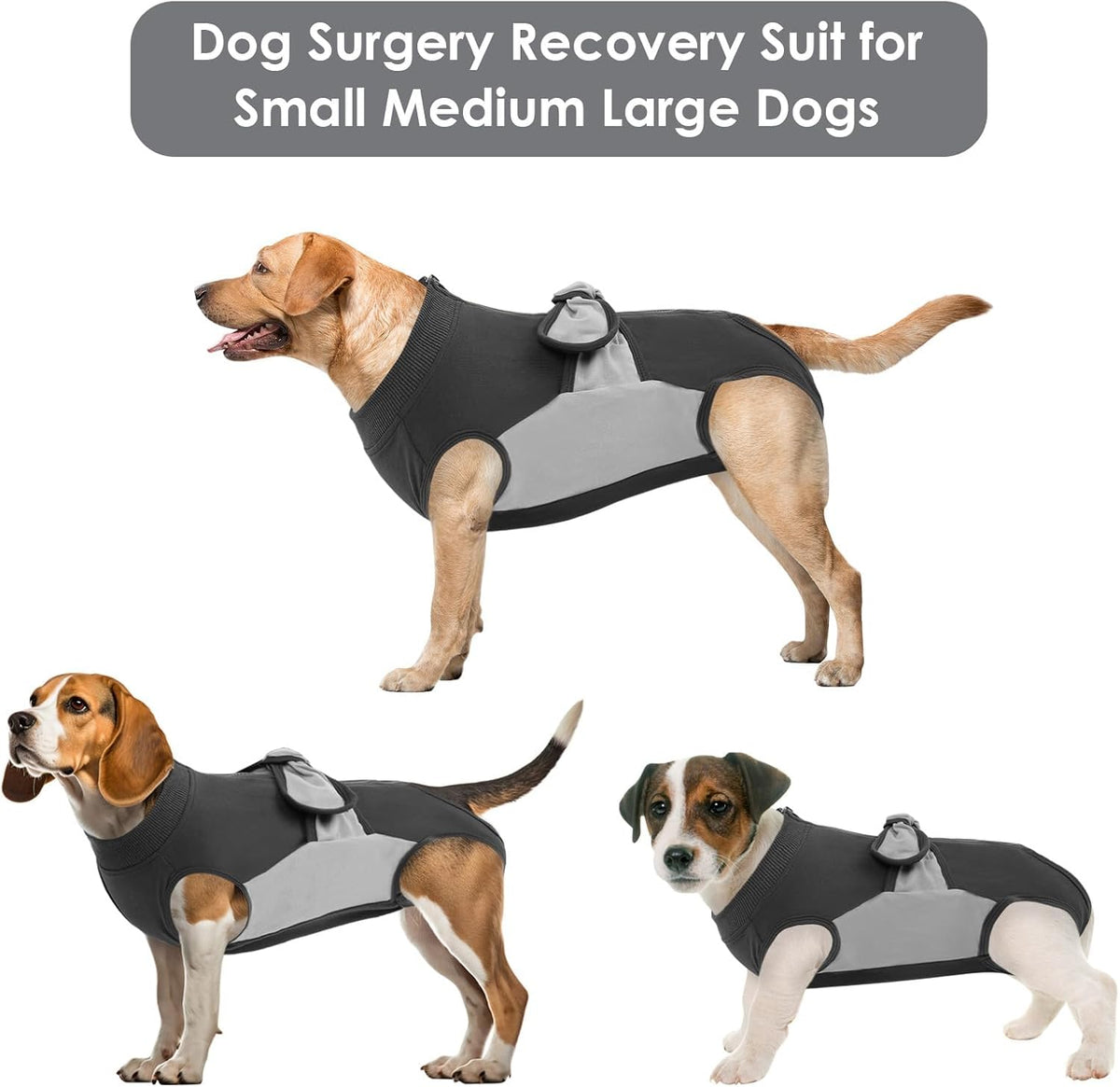 Authentic USA imported SAWMONG dog recovery suit in gray color.