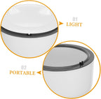 Compact desk trash container with lid for odor control