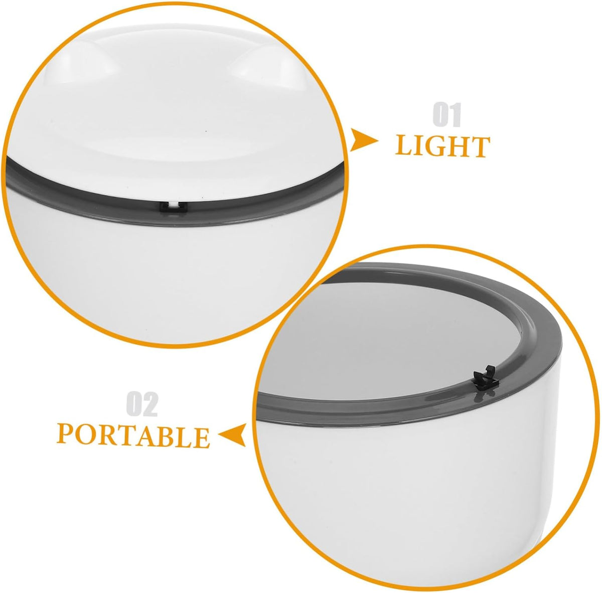Compact desk trash container with lid for odor control