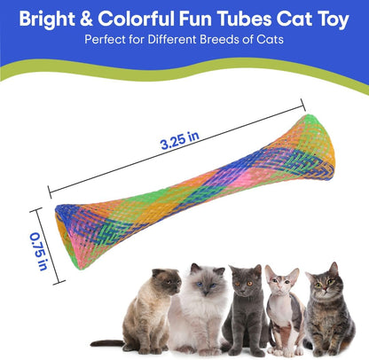 Three pack of assorted color cat toys for indoor play
