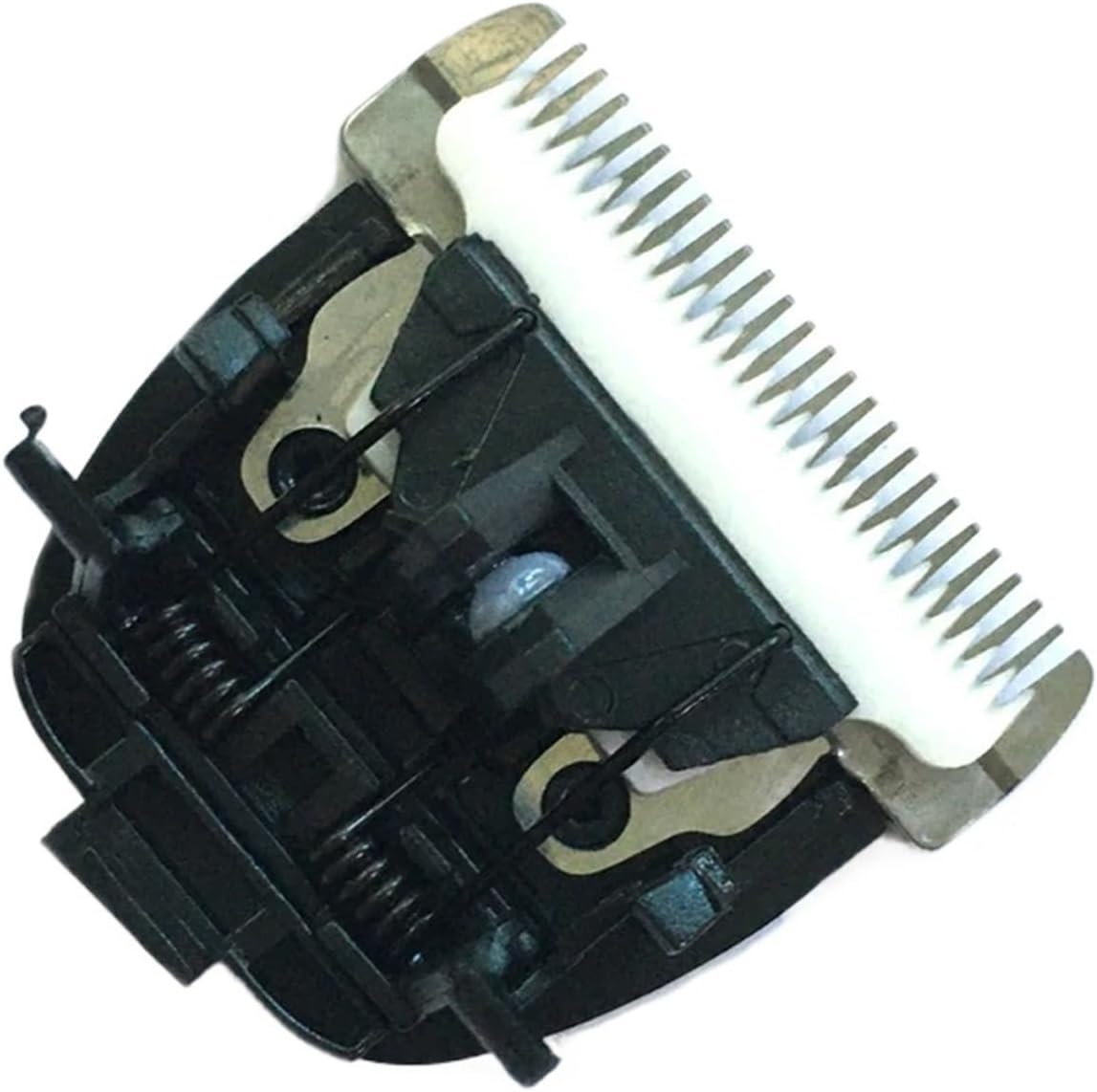 YHNNH ceramic replacement hair clipper blade front view showing white ceramic teeth.