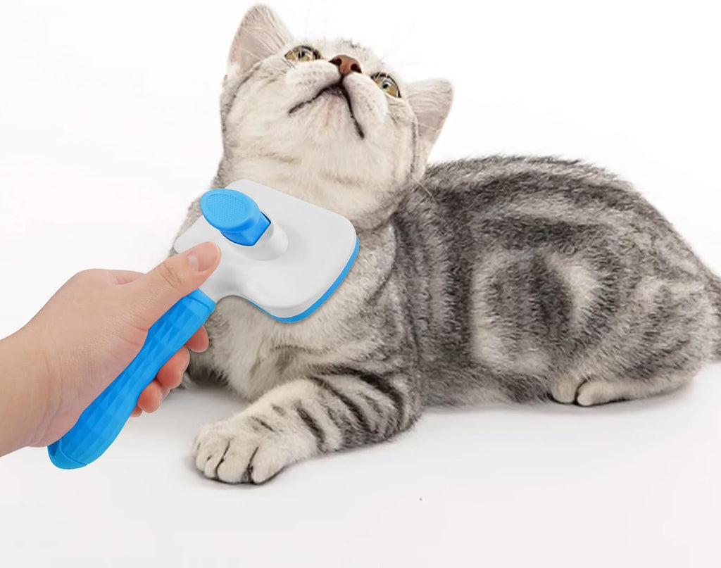 One click bristle retraction mechanism on the PWOD pet comb