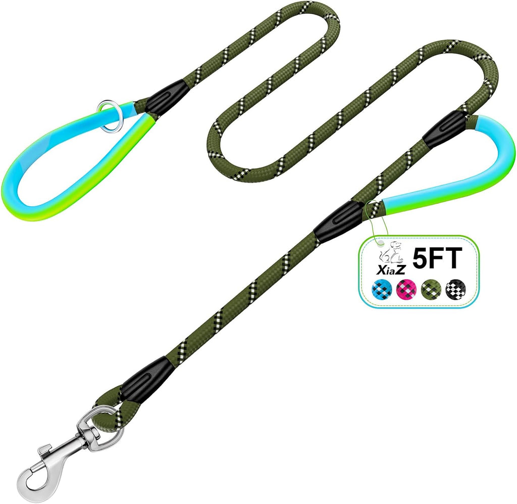 Dog Leash Heavy Duty 4/5/6ft XiaZ 2 Handles Dog Leashes for Medium Large Dogs 1/2 Inch 1000lb Strength Reflective PVC Waterproof-Handles Metal Hook Dual-Handle Rope Leash Nighttime Safety - Image 15