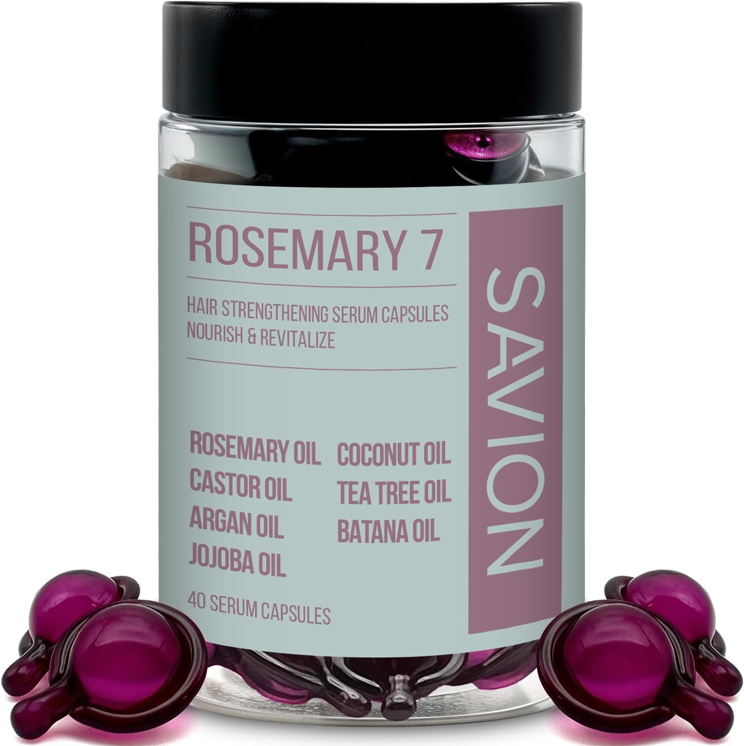 SAVION Rosemary and Batana Oil Hair Treatment Capsules front view packaging