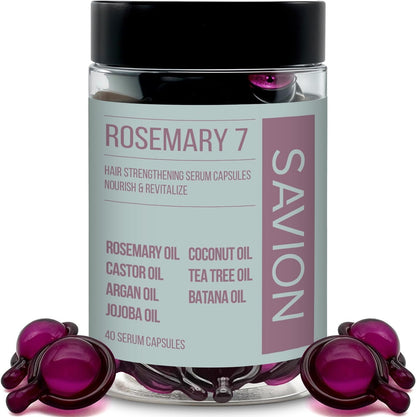 SAVION Rosemary and Batana Oil Hair Treatment Capsules front view packaging