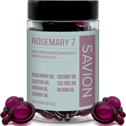 SAVION Rosemary and Batana Oil Hair Treatment Capsules front view packaging