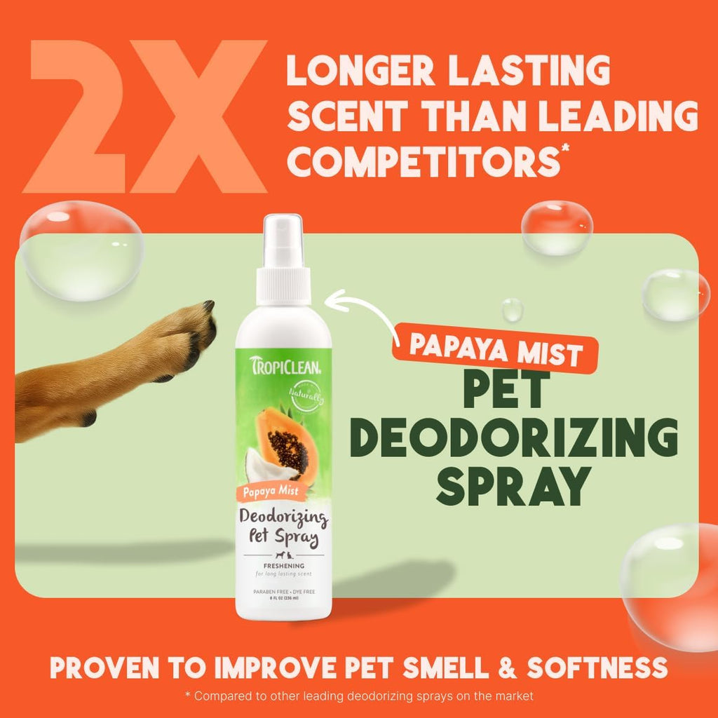 Tropiclean deodorizing spray for smelly dogs and cats