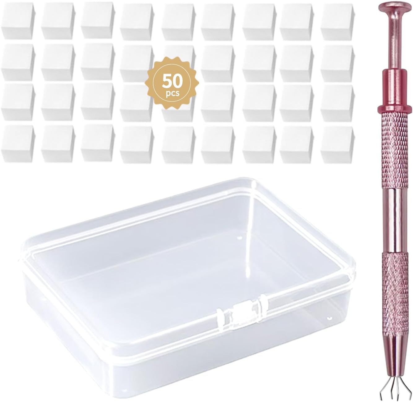 Akoak nail sponges set with grabbing pen and storage box front view