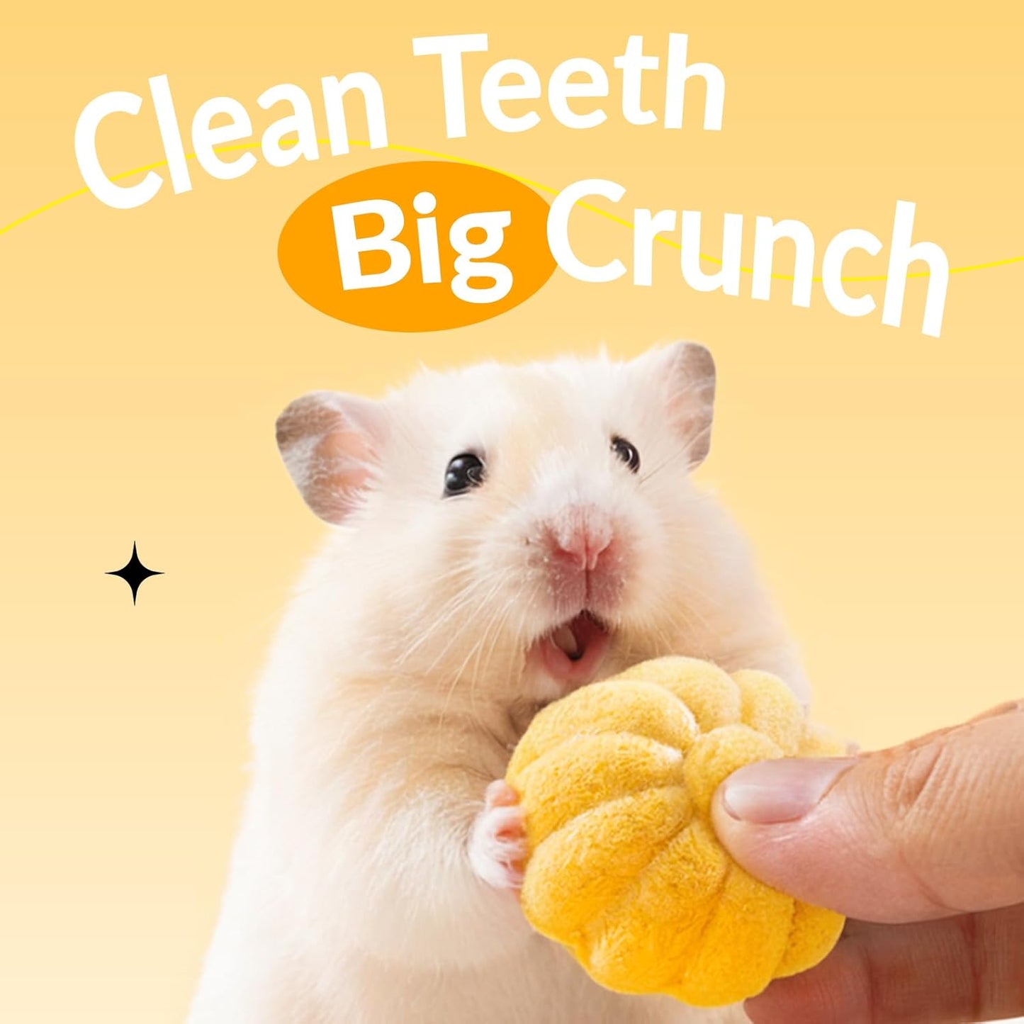 Healthy rodent treats to prevent dental overgrowth in Syrian hamsters and mice