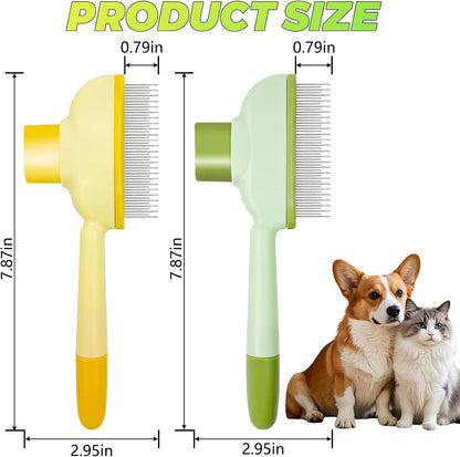Scrutheorix pet hair removal tool demonstrating the self cleaning release button mechanism