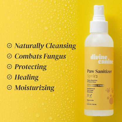 No-rinse dog paw cleaner with natural botanical ingredients
