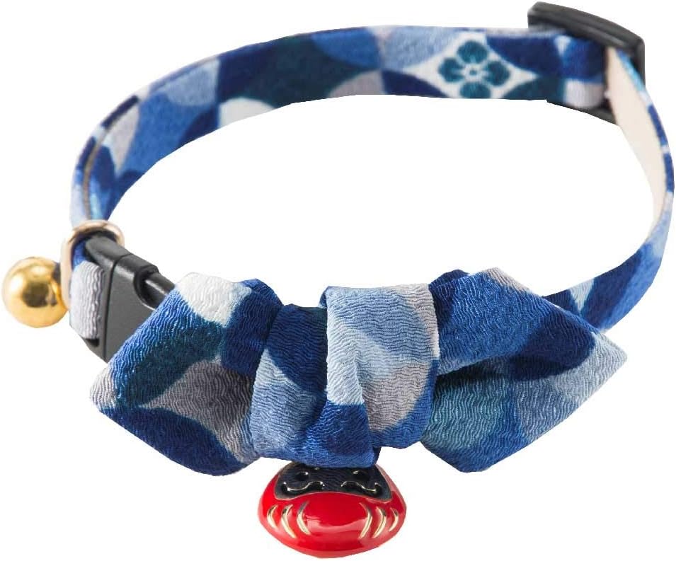 Necoichi Daruma Charm Bow Tie Cat Collar (Red) - Image 10
