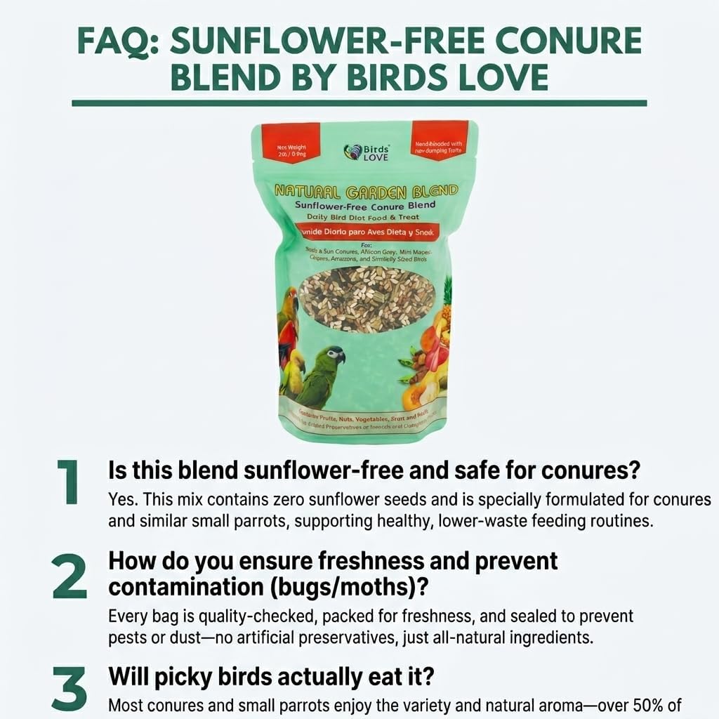 Birds LOVE natural garden blend ingredients showcase