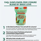 Birds LOVE natural garden blend ingredients showcase
