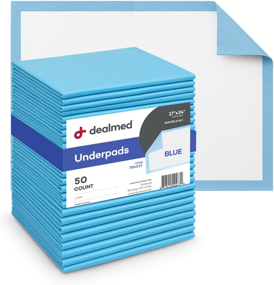 Dealmed Standard Absorbency Medical Underpads front view of the packaging