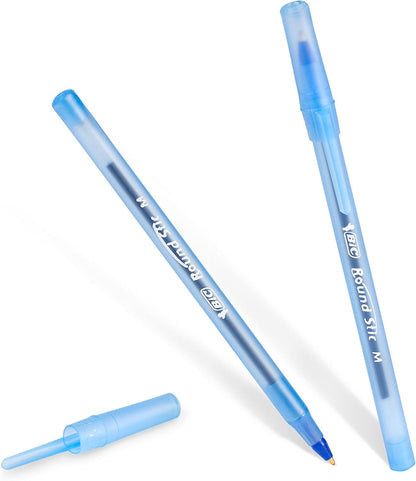 BIC Round Stic Xtra Life Ballpoint Pen with 1.0 mm Medium Point and Consistent Ink Flow, 60-Count in Blue Ink - Image 2