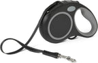 Amazon Basics reflective retractable dog leash black front view