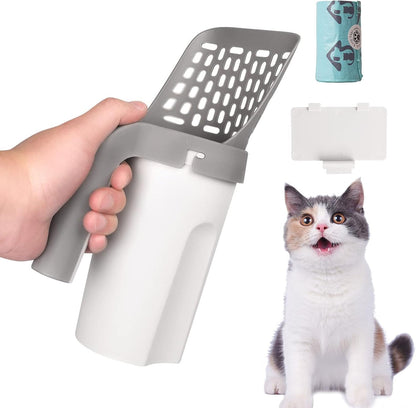 Cat litter cleaning accessory set with 60 count bags