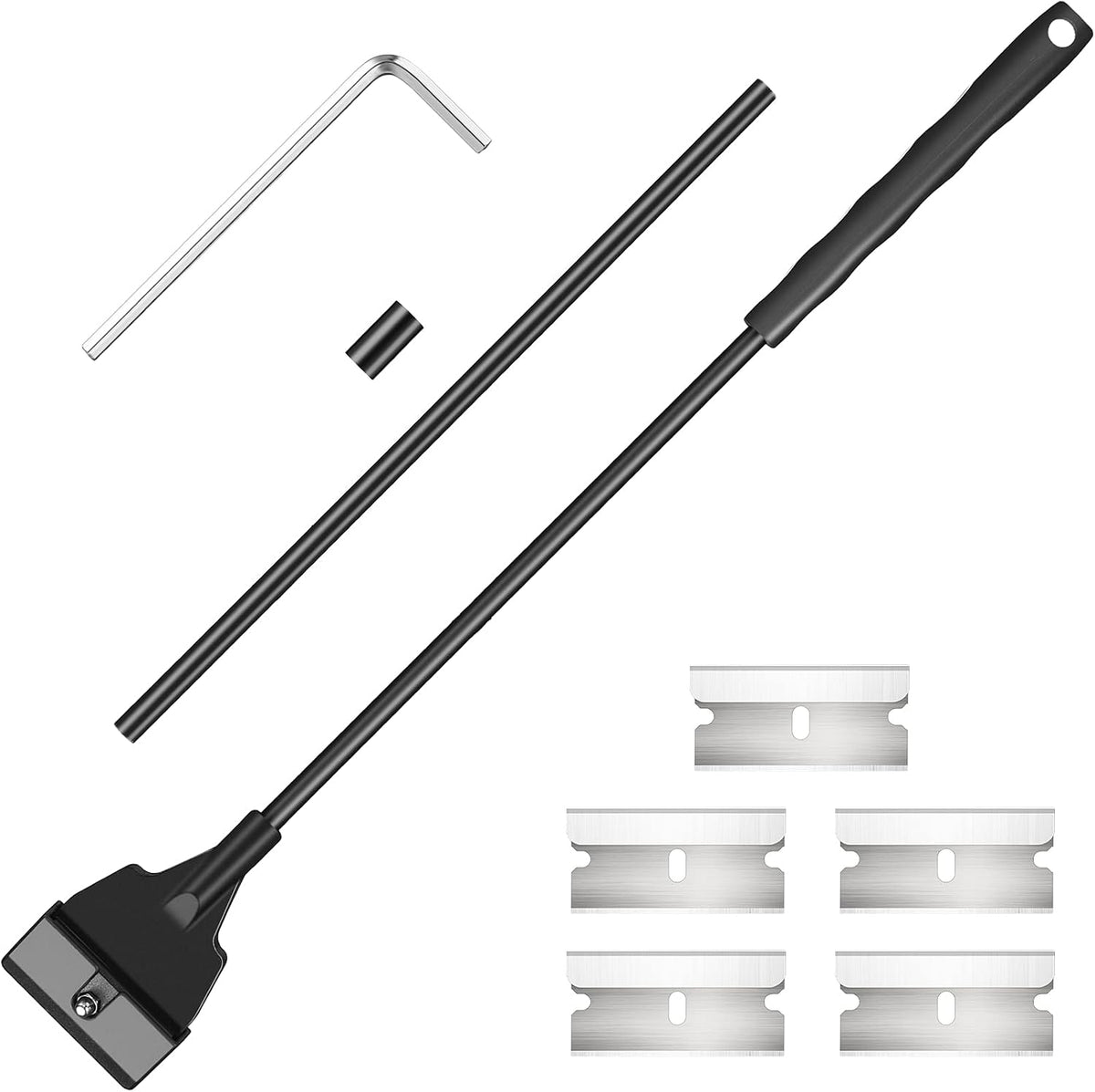 Honoson aquarium algae scraper front view with extended handle