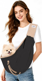 Dog Sling Carrier 20 lbs, Small Dog Carrier Sling for Cats & Puppies, Dog Carry Bag with Pockets, Light Water-Resistant Nylon, Pet Sling Carrier for Senior Pet Walks, Travel, Crowds, Home(Olive Green) - Image 9
