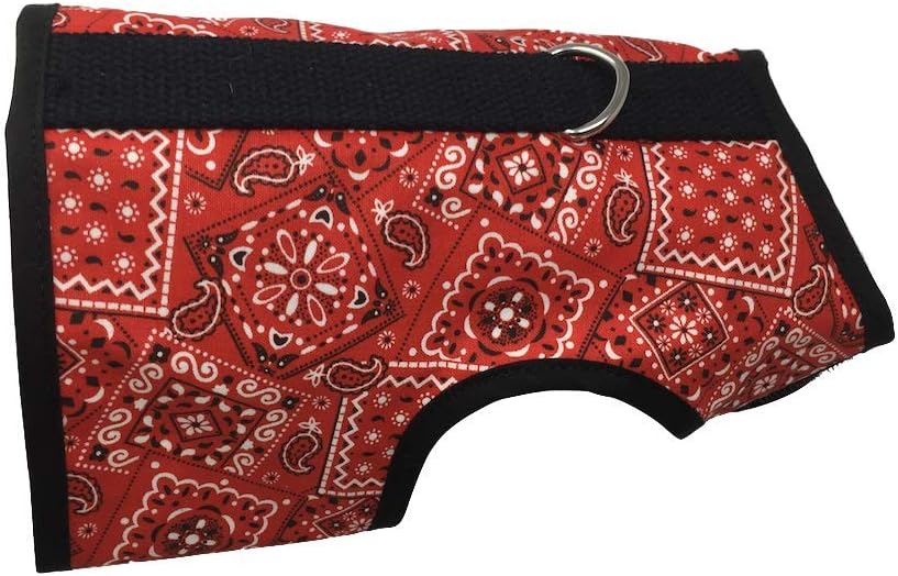 Kitty Holster cat harness laid flat displaying breathable cotton fabric exterior.