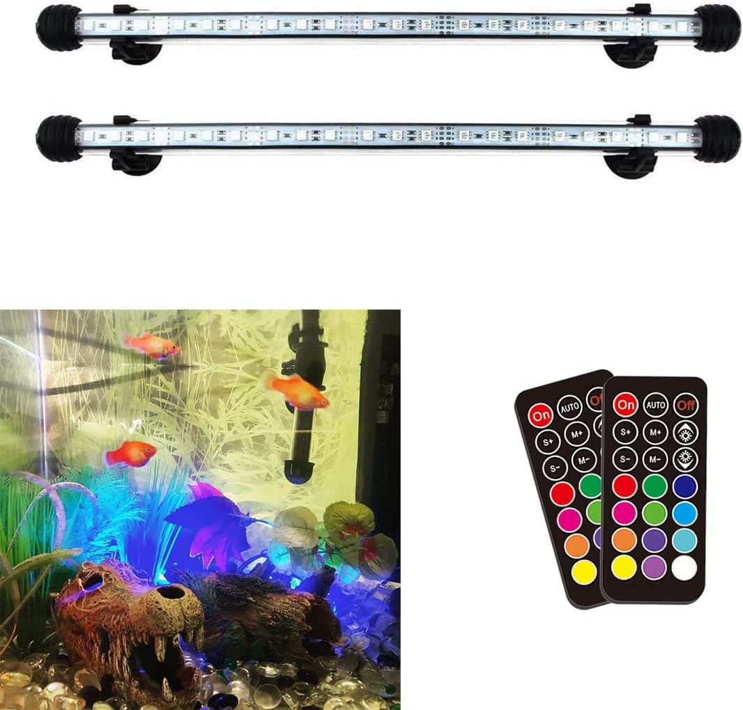 15 inches LED Aquarium Light, 2.5W Fish Tank Light Underwater Light Submersible Crystal Glass Lights, 21 LED Beads 12 Colors 19 Modes Brightness Adjustable Memory Function IP68 Waterproof - Image 11