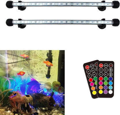 15 inches LED Aquarium Light, 2.5W Fish Tank Light Underwater Light Submersible Crystal Glass Lights, 21 LED Beads 12 Colors 19 Modes Brightness Adjustable Memory Function IP68 Waterproof - Image 11